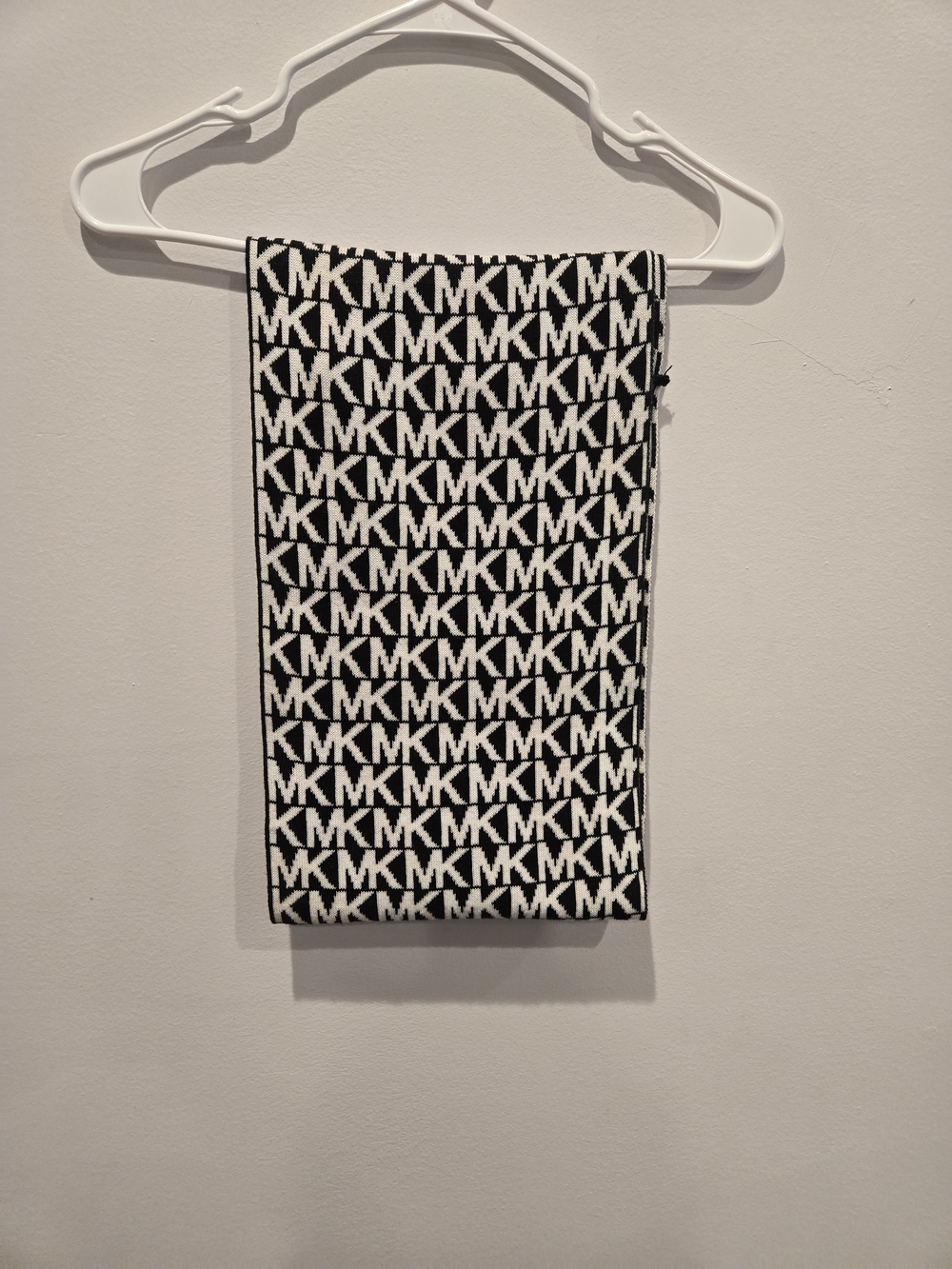 Michael Kors Black & White MK Logo Scarf